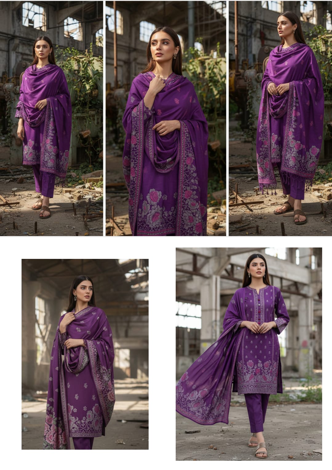 Royal Purple Printed 3-Piece Suit JACQUARD Original