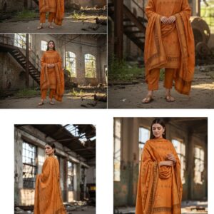 Burnt Orange Printed 3-Piece Suit JACQUARD Original